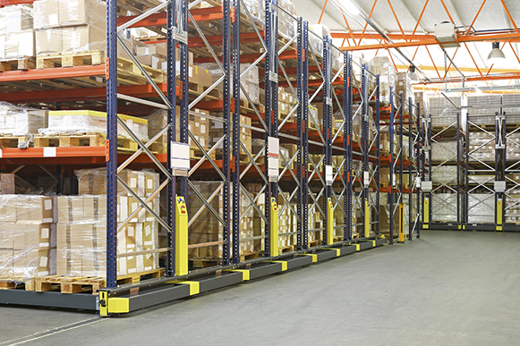 High Density Mobile Shelves in Automated Warehouse